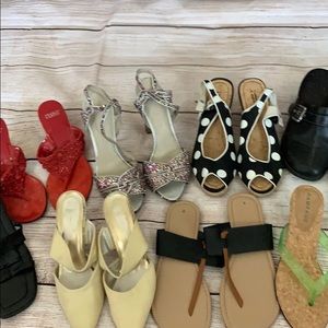 Lot of 8 women’s flats wedges heels size 8